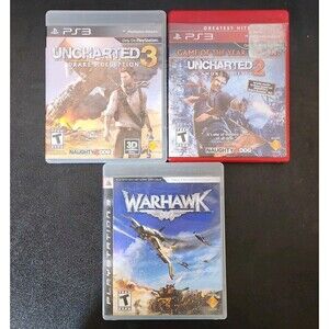 Sony PlayStation 3 PS3 Uncharted 2 And 3 Plus Warhawk (Sony PlayStation 3)
